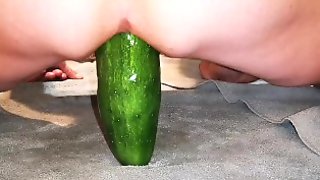 Big cucumber deep in my ass