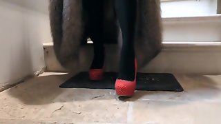 Vanessa in Furs - Smoking and playing with a big black toy - Milf Mature Cougar
