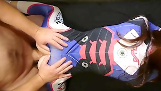 Overwatch Cosplay - Tiny D.Va Moans On Super Thick Cock And Gets No Mercy