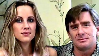Skinny blonde babe gets interviewed & fucked