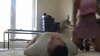 Apartment smother and erotic wrestle