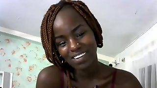 Ebony Spreading Solo, Ebony Pussy Gaping, Webcam, Masturbation