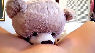 Wet Pussy Pleasures With Her Big Teddy Bear