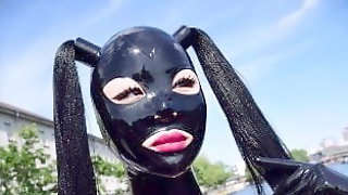 Asian Whipping, Rubber Femdom, Latex Rubber Mistress