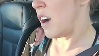 Wife Fingers Herself While Driving Car