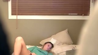 Hidden camera catches my nurse roommate masturbating