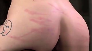 BDSM sub open mouth gagged and spanked
