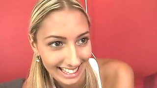 His blonde gf loses game and rides another cock