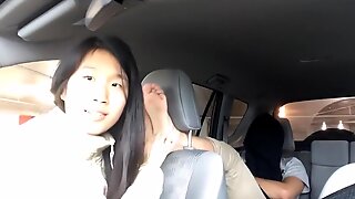 Asian Tied In Car