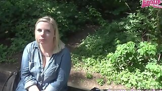 German normal girl next door public pick up gonzo for first time threesome mmf