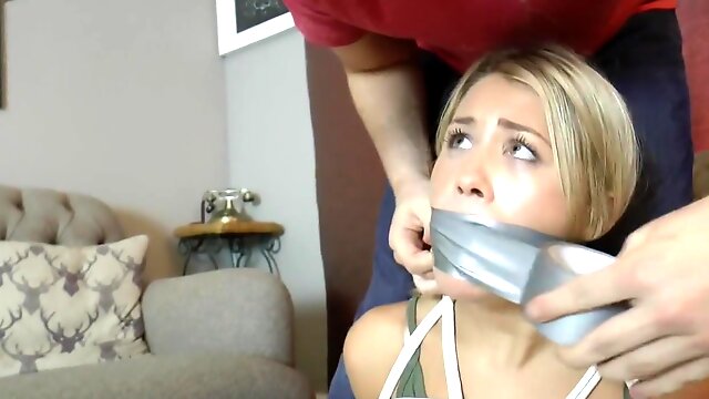 Escape Challenge Failed - young blonde gets tied and gagged