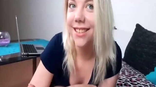 18 year old blonde teen gets tutoring in sex and cumshot on