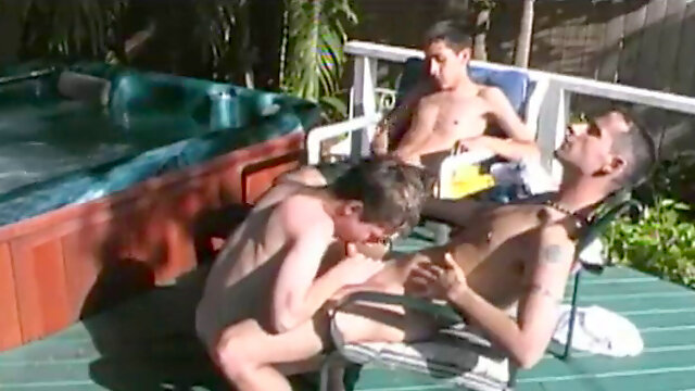 Humungous man-meat lad Threesome Suck Off and Cum