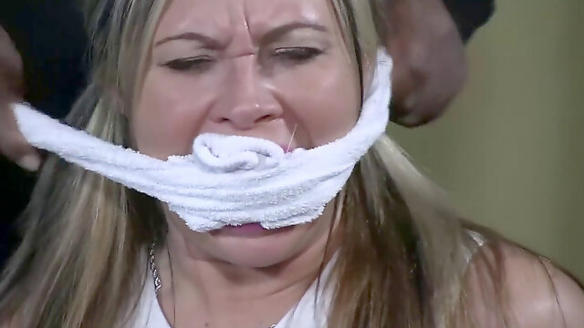 Adara cheerleader babysitter ball-gagged