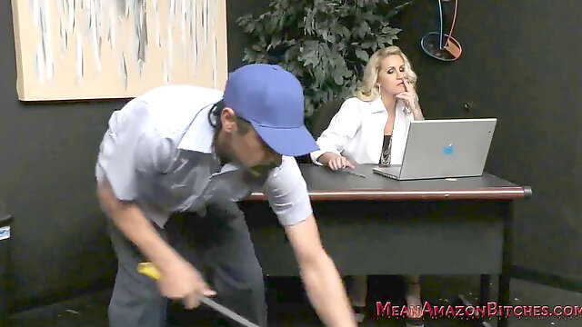 Ryan Conner Makes the Janitor slurp Her immense backside