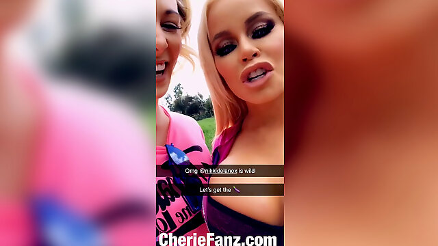 Cherie DeVille deepthroats a gigantic boner in public with Nikki Delano