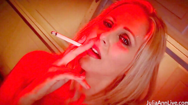 Stellar milf Julia Ann deep-throats Dick While Smoking Cigarettes!