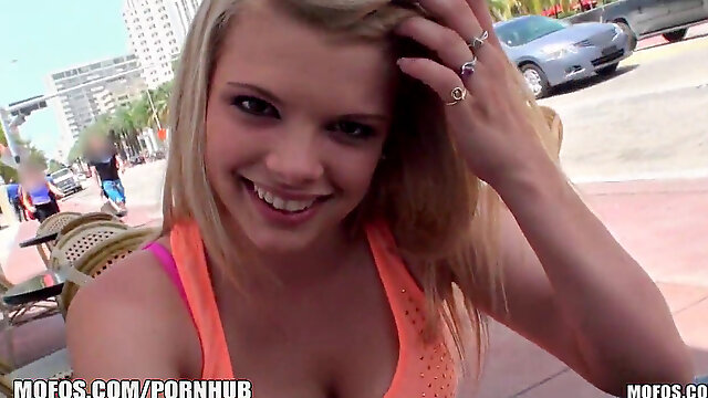 Pick Up Teen Shemale, Public, Strip