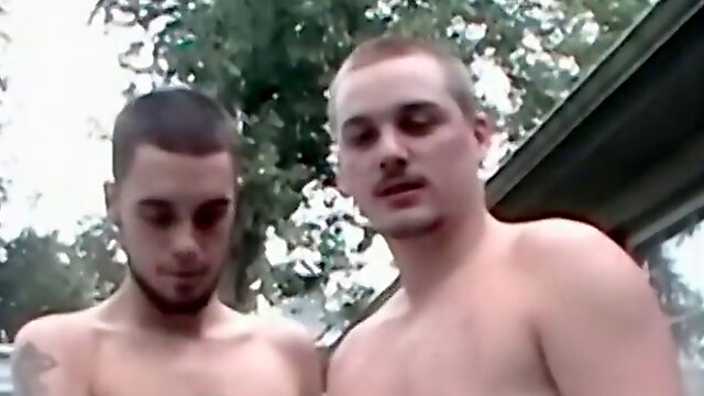 First-timer jocks Blaze and Aiden Pugsley no condom to cum-shot