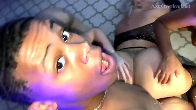 Ebony youngster fucks slutty MILFs