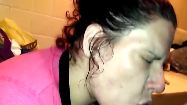 Real Prostitute Sucking Black Cock in Toilet Unwanted CIM