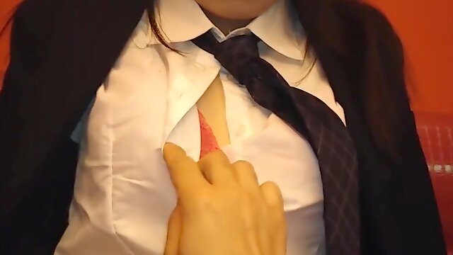 Asian japanese schoolgirl with small titties - POV hardcore with cumshot