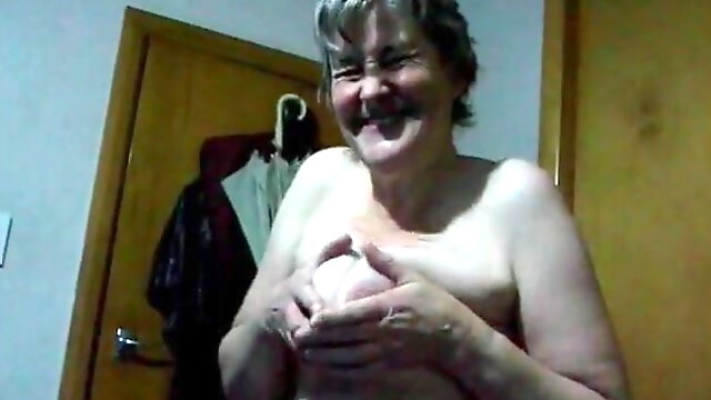 Nude Granny Playing with her Tits