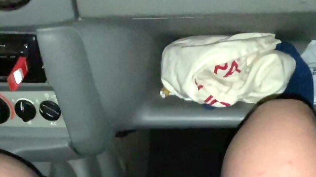 Lara CD Sexy legs in stockings groped by a friend in a car 