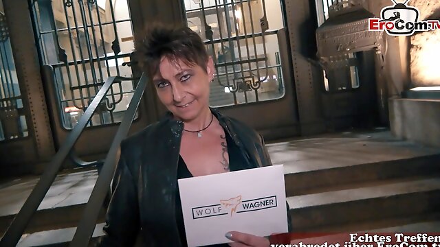 German ugly milf public pick up Street EroCom Date Casting with big natural boobs