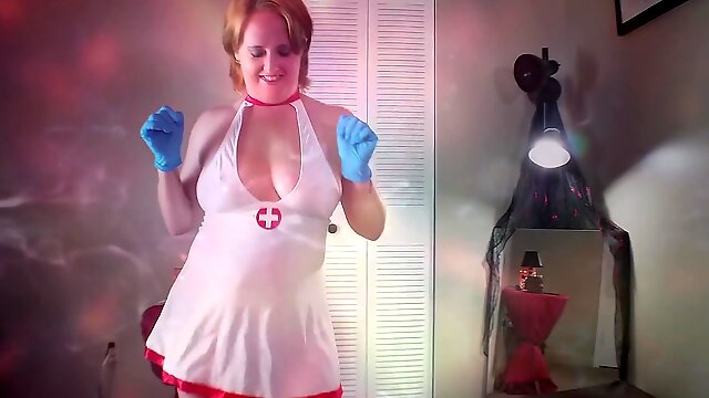 Stepmother makes Sons Nurse & Latex Glove Fantasy Cum True after he has Edible