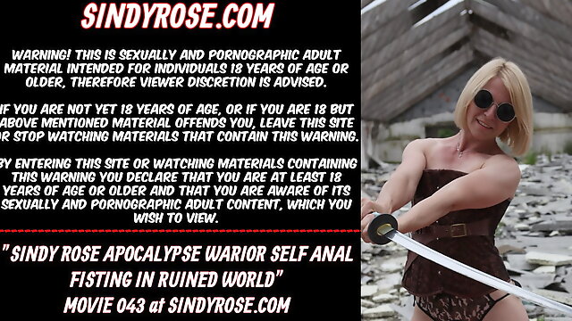 Sindy Rose Apocalypse warrior self anal fisting ruined ass