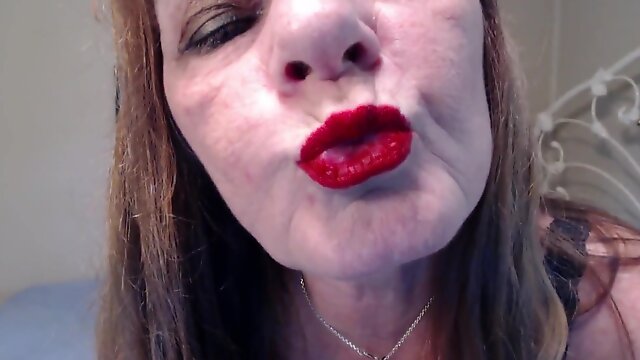 Red Shiny Lips Teasing You - TacAmateurs