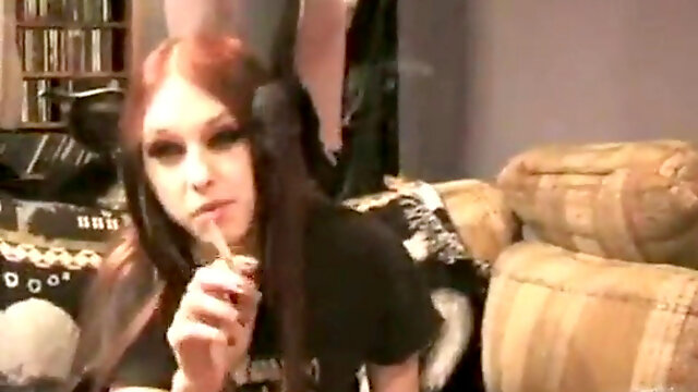 Liz vicious goth teen Smoking