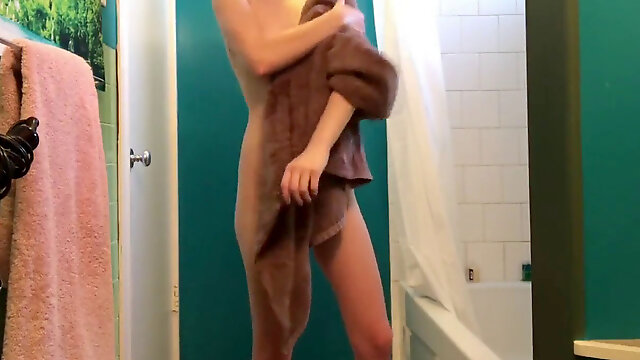 Spy blond teen out of the bathroom two - edited