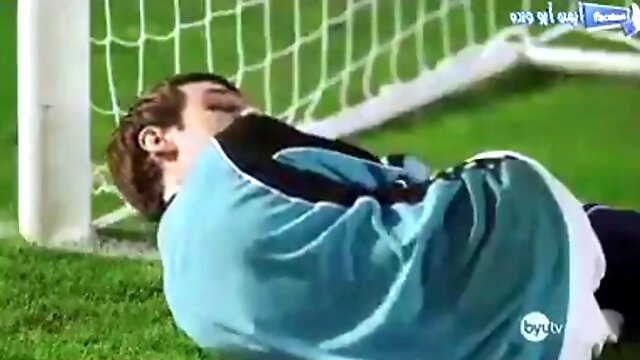 Man gets railed by multiple soccer balls