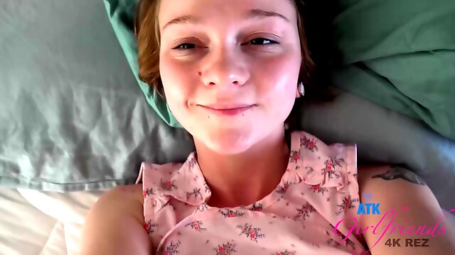 Sleepy teen is about to get nailed, because her boyfriend's dick got rock hard