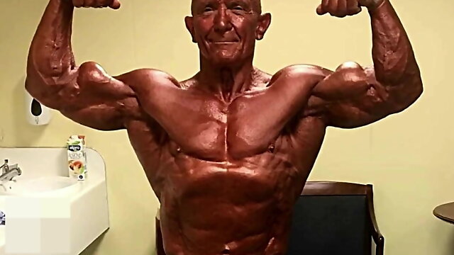 Mature Bodybuilding Grandpa Daddy Bernie Cooper Solo Shots.