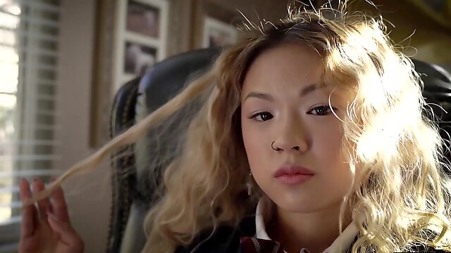 Asian schoolgirl Lulu Chu seduced bald tutor to fuck
