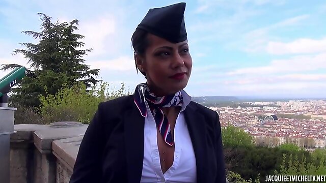 Lyonnaise is a flight attendant who is always in the mood for sex with pilot