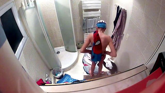 Hidden cam teenage in douche shower 1 of 4