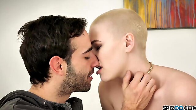 Bald chick, Riley Nixon is fucking her best friend, because she likes his rock hard cock