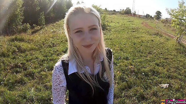 Russian Teen, School Uniform, Outdoor
