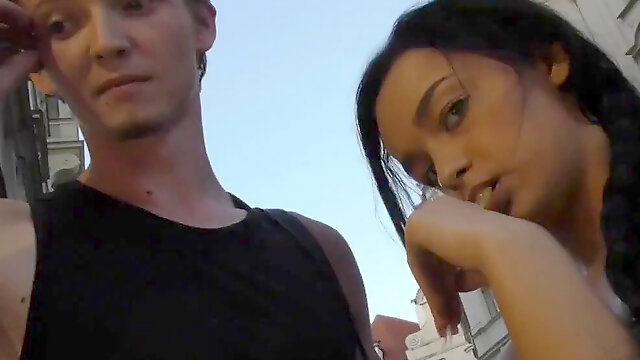 Black-haired Erica ebony rides guys rod in front of her cheating