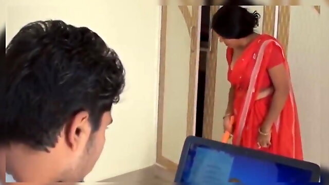 Hot Indian servant seduces house owner for romance, Desi maid 