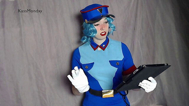 Officer Jenny Gets NoNutNovember jizz flow with Ahegao