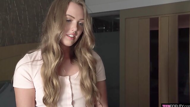Fresh, blonde teen, Ashley Red is so good at sucking and fucking, although just an amateur