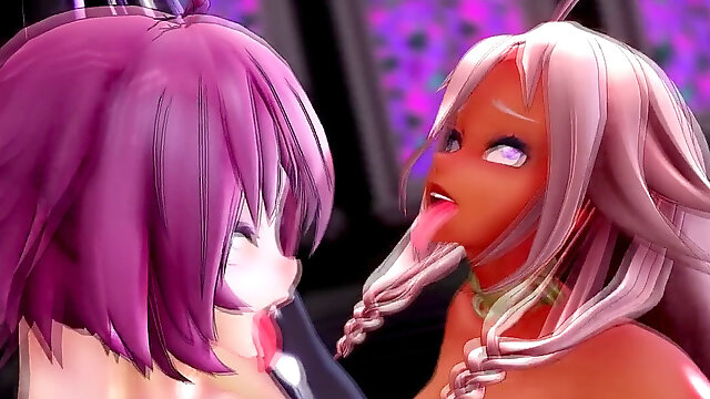 MMD : YunaTBMs Works (Yuri all girl hermaphroditism hentai Compilation)