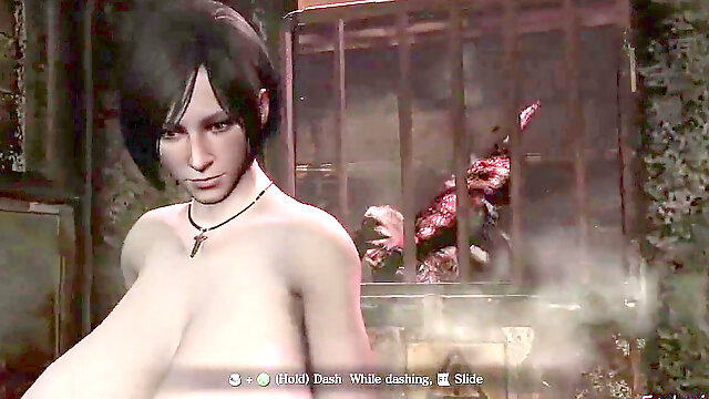 Resident Evil 6 ADA naked massive fun bags mod cutscenes Pt. 3