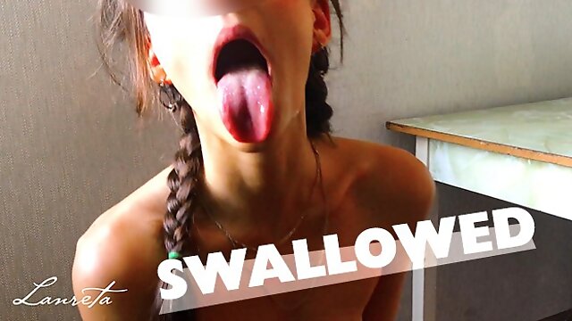 Schoolgirl First Time, Pulsating Cum Swallow, Russian Swallow, Amateur Learning To Blowjob