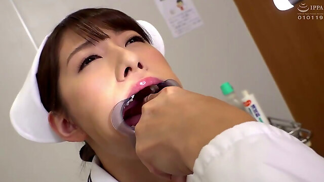 Asian nurse uvula examination 1